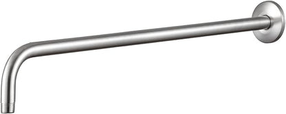 OFFO Shower Arm with Flange, 24 in Brushed Nickel Wall Mount Replacement Angle Shower Head Arm Wall-Mounted For Fixed Shower Head & Handheld Showerhead