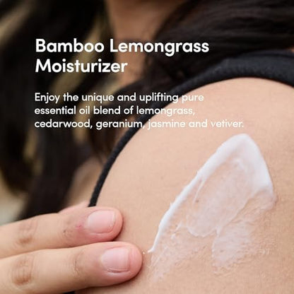 LATHER - Bamboo Lemongrass Body Moisturizer, 8 fl oz - Daily Hydrating Body Lotion - Essential Oils & Vitamins - Aloe, Seaweed, Chamomile, & Cedarwood - Vegan & Cruelty Free - Beauty & Skin Care
