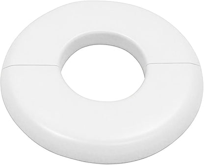 1 Pack Wall Split Flange for 1.1 Inch/28mm OD Pipe ABS Escutcheon Plate Self-Adhesive Round Plumbing Cover Plates for Water Pipe Faucet Decoration, White
