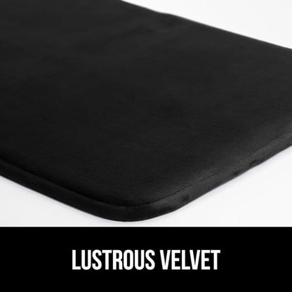 GORILLA GRIP Thick Memory Foam Toilet Rug for Bathroom, U Shaped Washable, Soft Absorbent Velvet Topside Floor Mats, Machine Wash, Cushioned Luxury Rugs for Bath Room, 22.5 x 19.5, Black