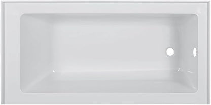 Fine Fixtures Acrylic, Fiberglass Alcove Soaking Bathtub with Integral Apron Front in Glossy White - Right Hand Drain, 60" x 36"