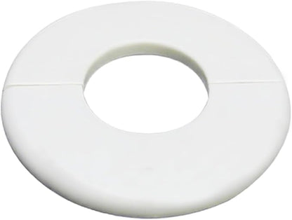 1 Pack Wall Split Flange for 1.73 Inch/44mm OD Pipe ABS Escutcheon Plate Self-Adhesive Round Plumbing Cover Plates for Water Pipe Faucet Decoration, White