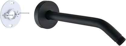 10 Inch Shower Arm with Flange and Stabilizer Bracket, Wall Mounted Shower Pipe Arm 304 Stainless Steel For Fixed Shower Head & Handheld Showerhead, Oil Rubbed Bronze
