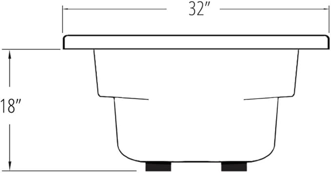 Carver Tubs - AR6032 - Modern Acrylic Fiberglass Whirlpool Tub Water Massage Bathtub, With Massagers - White Rectangle Acrylic Tub - Left Hand Motor - Deep Relaxing Soak - 60"L x 32"W x 18"H