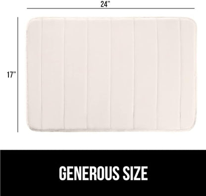 GORILLA GRIP Memory Foam Bath Mat, Soft Absorbent US Designed Bathroom Rug, Gripping Dots Machine Washable Bathmat, Cushioned Floor Mats, Shower Sink Rugs Room Décor Accessories, 24x17 Cream