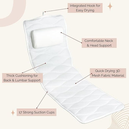 Our Full Body Bath Pillow - Ideal Bathtub Accessory for Relaxing Bath Gifts for Women