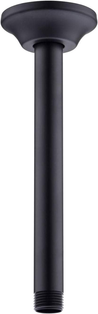 BESTILL 8 Inch Ceiling Mount Rain Shower Head Arm and Flange, Matte Black