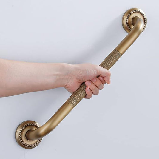 Heavey Duty Grab Bar, 12-Inch Sturdy Hand Rail, Stylish Bathroom Armrest, Antique Brass Finish, Good for Senior, Kids, Elderly