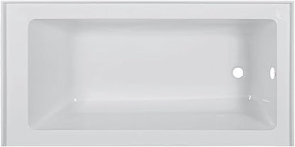 Fine Fixtures Acrylic, Fiberglass Alcove Soaking Bathtub with Integral Apron Front - Drain Included (72" x 36", Right Hand, White)