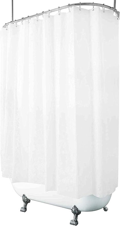 Clawfoot Tub Shower Curtain 180x70 Inch White Liner All Warp Around Extra Wide 36 Metal Hooks Vinyl Bath Curtain for Clawfoot Stand Up Tub Bathroom PEVA Waterproof Liner