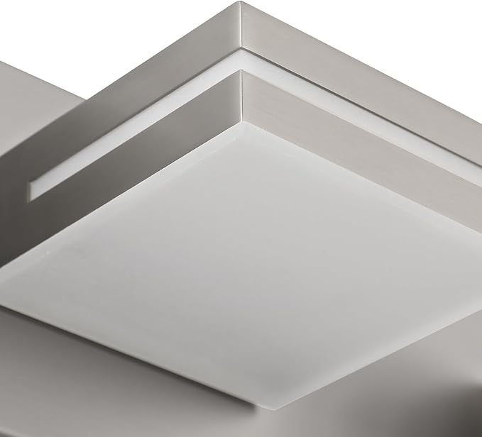 SineRise LED Modern Bathroom Vanity Light Fixtures (4-Light, 30-Inch, Dimmable), Brushed Nickel Modern Acrylic Bathroom Wall Lighting Fixtures Over Mirror (Cool White 6000K)