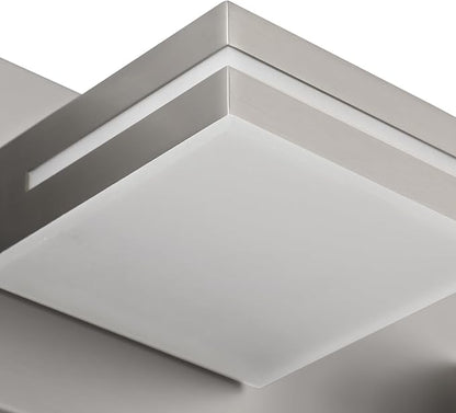 SineRise LED Modern Bathroom Vanity Light Fixtures (7-Light, 55-Inch), Brushed Nickel Modern Acrylic Bathroom Wall Lighting Fixtures Over Mirror (Cool White 6000K)