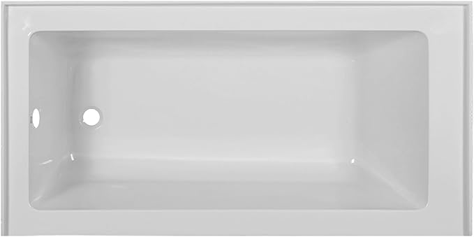 Fine Fixtures Acrylic, Fiberglass Alcove Soaking Bathtub with Integral Apron Front in Glossy White - Left Hand Drain, 60" x 36"