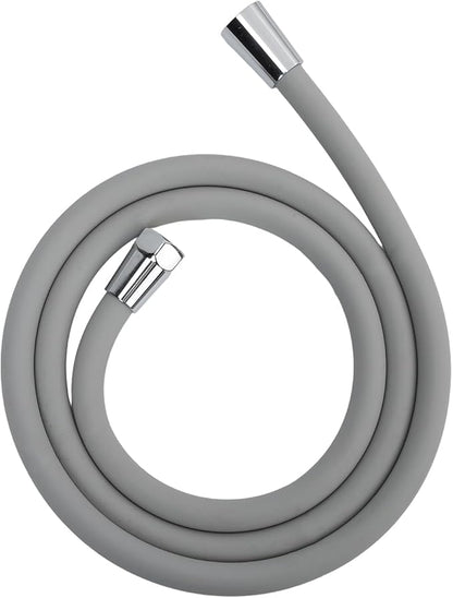 59 Inches Shower Hose Ultra-Soft Silicone Shower Hose Extension Anti-Kink Designed Long Handheld Shower Head Hose Replacement with Brass Insert and Nut Gray