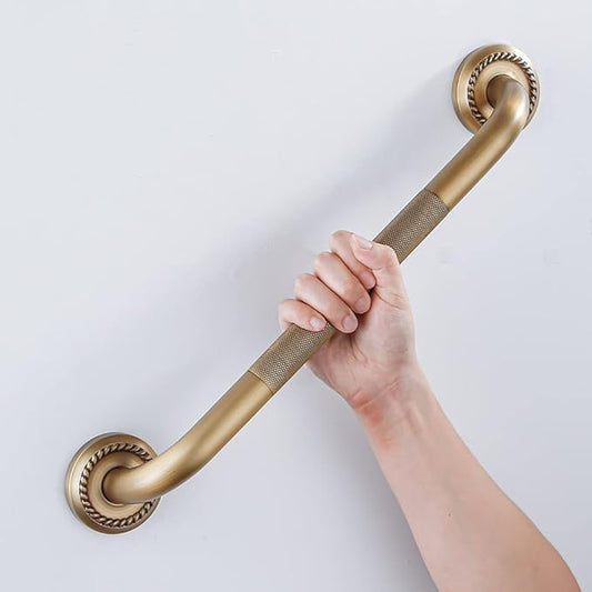Heavey Duty Grab Bar, 24-Inch Sturdy Hand Rail, Stylish Bathroom Armrest, Antique Brass Finish, Good for Senior, Kids, Elderly