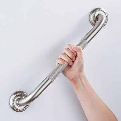 Anti Slip Shower Grab Bar, 12-Inch Toilet Textured Sturdy Hand Rail, Stylish Bathroom Armrest, Brushed Nickel Finish, Multi Function Assist Handle