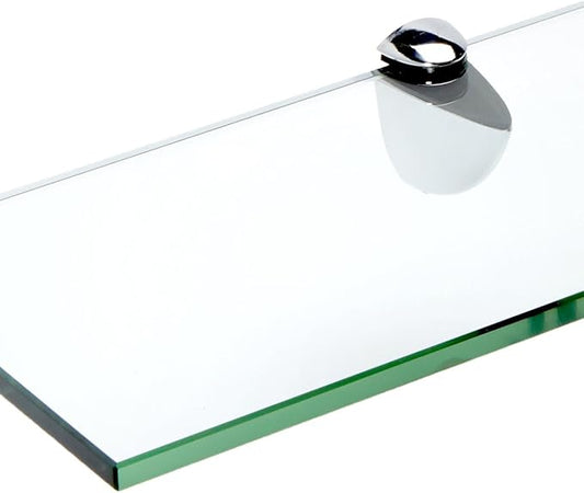 Spancraft Glass P-4.75x12-Chrome Peacock Glass Shelf, Chrome, 4.75" x 12"