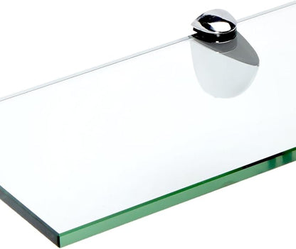Spancraft Glass P-4.75x24-Chrome Peacock Glass Shelf, Chrome, 4.75" x 24"