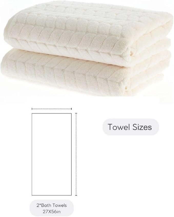 BAGNO MILANO Turkish Cotton Ultra-Soft Plush Absorbent Quick Dry Bathroom Towel Set, Made in Turkey (Gray, 2 pcs Bath Towel Set)