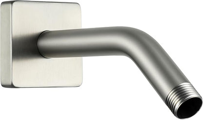 G-Promise All Metal 6-Inch Shower Arm with Flange, Wall-Mounted Stainless Steel Shower Pipe Replacement for Fixed and Handheld Shower Heads, Brushed Nickel