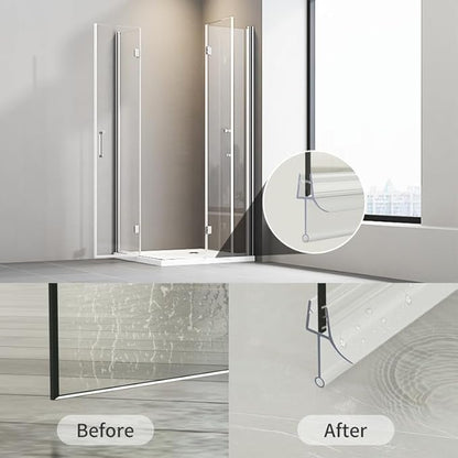 Frameless Shower Door Bottom Seal, 4 Pcs Shower Door Seal Strip for 5/16" Glass Shower Door Sweep, Stop Shower Leaks and Create a Water Barrier 31.5" Long Sweep