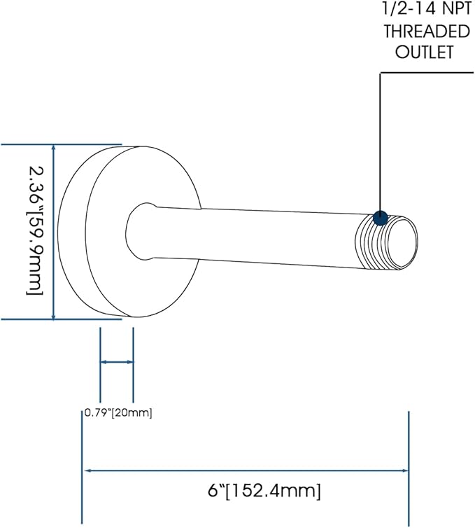 6 Inch Shower Arm with Flange and Stabilizer Bracket, Ceiling Mount Replacement Rain Shower Head 304 Stainless Steel Straight Arm For Fixed Shower Head, Chrome
