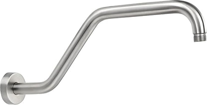 Shower Head Extension Arm,15.5 Inch Shower Arm Extension Replacement,Stainless Steel S Shape Shower Arm with Flange,Brushed Nickel,9Z2MK