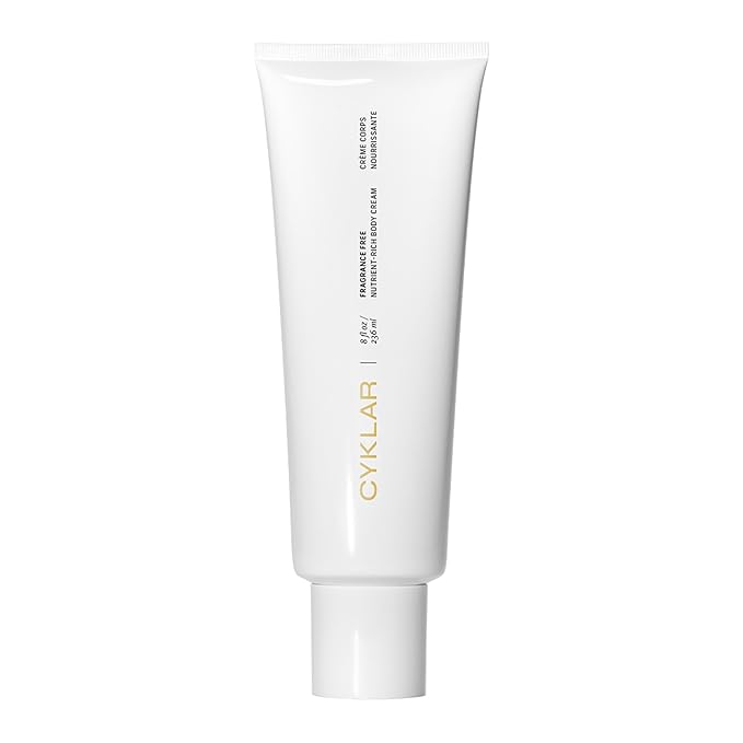CYKLAR Nutrient Rich Body Cream. Fragrance-Free Nourishing Moisturizer with Niacinamide and Banana Flower Extract. Deep Hydration, Thick Body Lotion, Dry Skin Cream for Women and Men, 8 Fl Oz