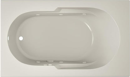Jacuzzi SIGNATURE Acrylic Drop-In Bathtub, Jet Massage Tub, Slip Resistant, Left Drain Placement, 60" (L) x 36" (W), Rectangle, Oyster
