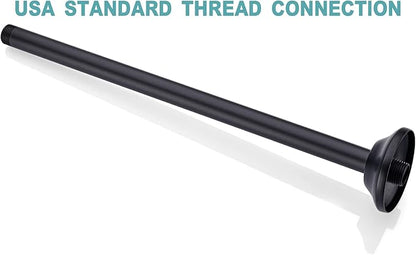 BESTILL 16 Inch Ceiling Mount Rain Shower Head Arm and Flange, Matte Black