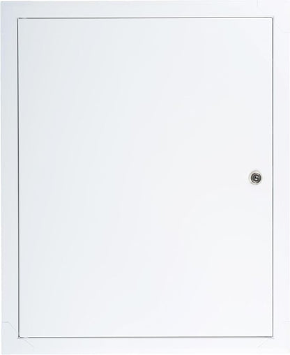 16" x 20" Lockable White Metal Access Panel. Service Shaft Door Panel with Key. Plumbing, Electricity, Heating, Alarm Wall Access Panel for Drywall. Bathroom Services Access Hole Cover.