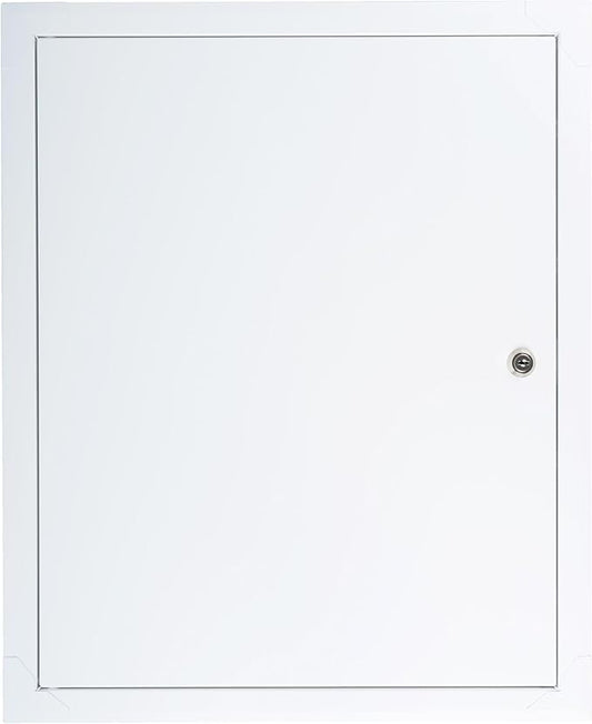 16" x 20" Lockable White Metal Access Panel. Service Shaft Door Panel with Key. Plumbing, Electricity, Heating, Alarm Wall Access Panel for Drywall. Bathroom Services Access Hole Cover.