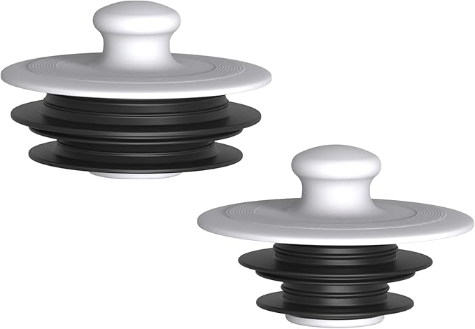 Bathtub Drain Stopper,Bathroom Sink Stopper，Drain Stopper, Sink Plug, Drain Plug, Silicone Stopper(1, Small+Large-Black)(Patented Design)