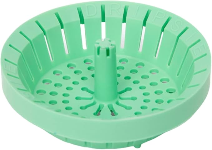 Kitchen Sink Strainer 3.25" - Dripsie Anti-Clog Food Catcher, Flexible Drain Basket, Dishwasher Safe, Standard Fit, Made in USA (1-Pack Green)