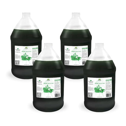 Hemp Seed Oil for Skin, Hair and Body Direct from Hemp Oil Canada - Cold Pressed Hemp Seed Oils - 1 Gallon (Pack of 4)