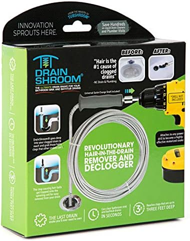DSSNK070 Revolutionary Tub and Sink Snake Auger Clog Remover for Bathroom Drains, 42 Inch, Stainless