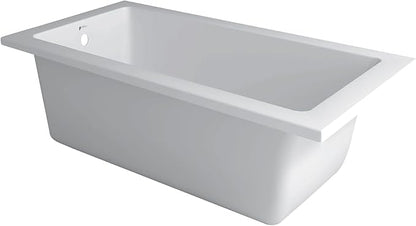 Fine Fixtures Drop In White Soaking Bathtub, Fiberglass Acrylic Material, 72"L x 36"W x 19"H