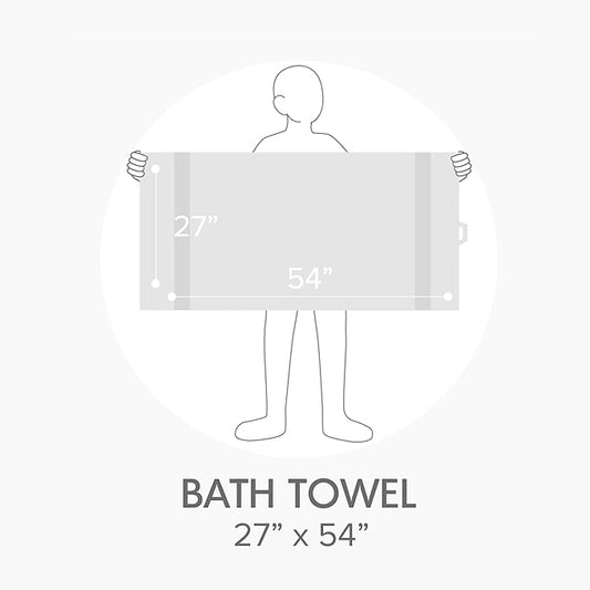 Comfort Spaces Turkish Bath Towel Set of 4 Piece 27x54 Medium 100% Cotton Towels Highly Absorbent Soft Quick Dry Shower for Bathroom Spa Light Grey