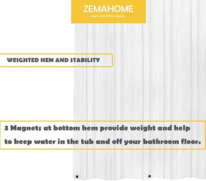 10 Pack PEVA Plastic Shower Curtain Liner Premium Light Weight 72" x 72" Clear Bathroom Shower Showroom Curtain Liner with Rustproof Metal Gromments and Weighted Magnet