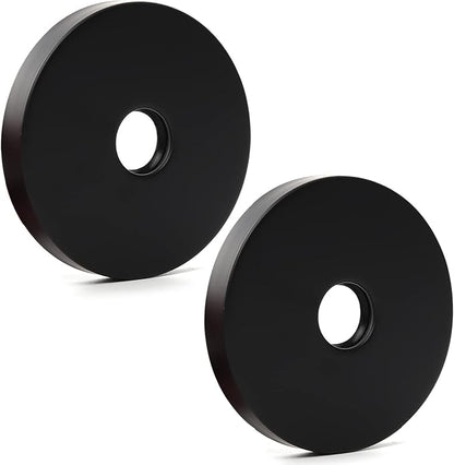 4 Inch Shower Arm Flange Oversized Plumbing Cover Plates, Universal Extra Large Replacement Escutcheon Cover Plate for Covering Gaps, Holes, Fits All Standard 1/2" Pipes, Matte Black(2 PACK)