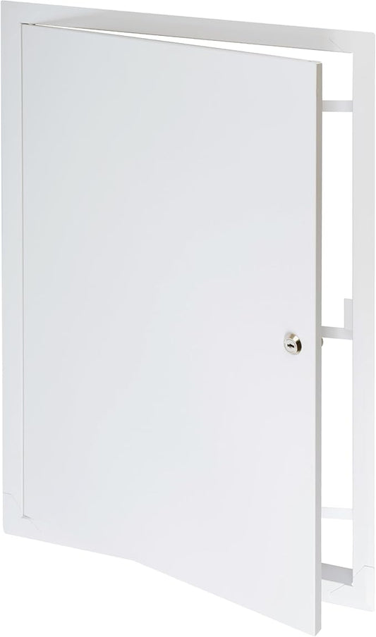 16" x 24" Lockable White Metal Access Panel. Service Shaft Door Panel with Key. Plumbing, Electricity, Heating, Alarm Wall Access Panel for Drywall. Bathroom Services Access Hole Cover.