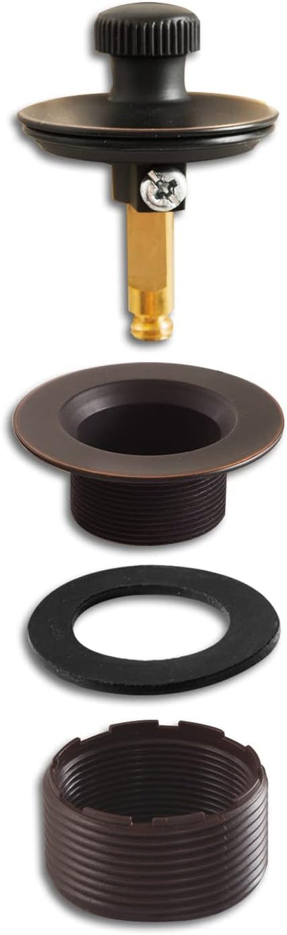 Lift and Turn Bathtub Drain Stopper with ABS Plastic Bushing, Fits in 1-1/2 Inch or 1-3/8 Inch Inner Bathtub Shoe, Easy to Install, Venetian Bronze