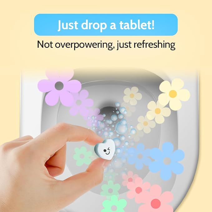 Effervescent Bathroom Air Freshener - Fresh Minty Lavender - Toilet Deodorizer, Bathroom Odor Eliminator, Toilet Freshener, Flushable Air Freshener Toilet Tablets, 1 Pack (30 Tablets)