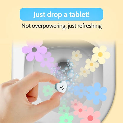 Effervescent Bathroom Air Freshener - Fresh Minty Lemon - Toilet Deodorizer, Bathroom Odor Eliminator, Toilet Freshener, Flushable Air Freshener Toilet Tablets, 90 Count (Pack of 3)