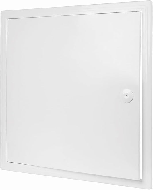 17.5" x 17.5" White Plastic Access Panel. Service Shaft Door Panel. Plumbing, Electricity, Heating, Alarm Wall Access Panel for Drywall. Bathroom Services Access Hole Cover.