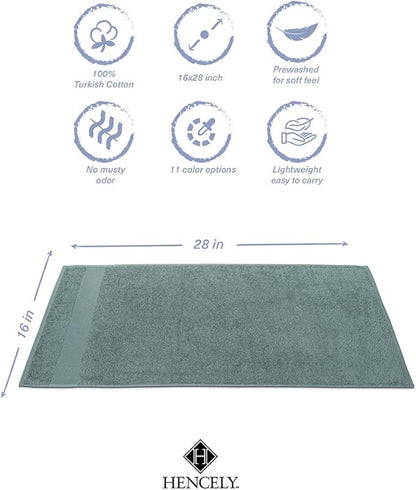 Hencely Luxury Hand Towel - Set of 2 (16x28 Inches) - Soft Turkish Cotton, Absorbent, Quick-Drying Face, Body, Kitchen, and Bathroom Towel (Hand Towels 2 Pack, Dark Green)