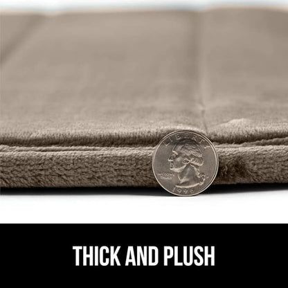 GORILLA GRIP Memory Foam Bath Mat, Soft Absorbent US Designed Bathroom Rug, Gripping Dots Machine Washable Bathmat, Cushioned Floor Mats, Shower Sink Rugs Room Décor Accessories, 24x17 Taupe