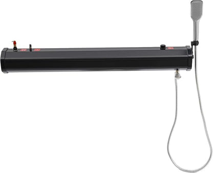 Portable Camping Shower Solar Portable Shower Water Tank for Camping Self-Pressurized Water Tank for SUV Overland Roof Rack 5.58ft Pipe 1.6bar 60℃/140℉ (18L)