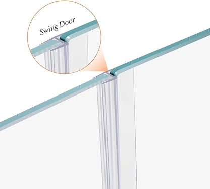 78" Shower Door Side Seal Strip for 1/2" Frameless Glass Shower Door Clear Polycarbonate