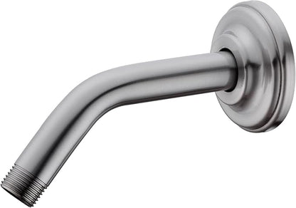 6 Inch Angled Shower Arm with Flange Stainless Steel Wall Mounted Extension Arm for Top Shower Head,Brushed Nickel